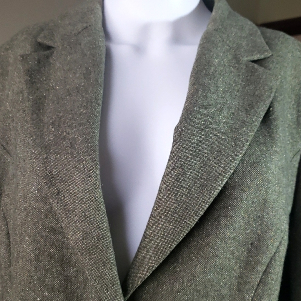 Vintage Casual Corner Women's Beige/Green Jacket Size 16 MadeiIn Romania - Picture 5 of 11